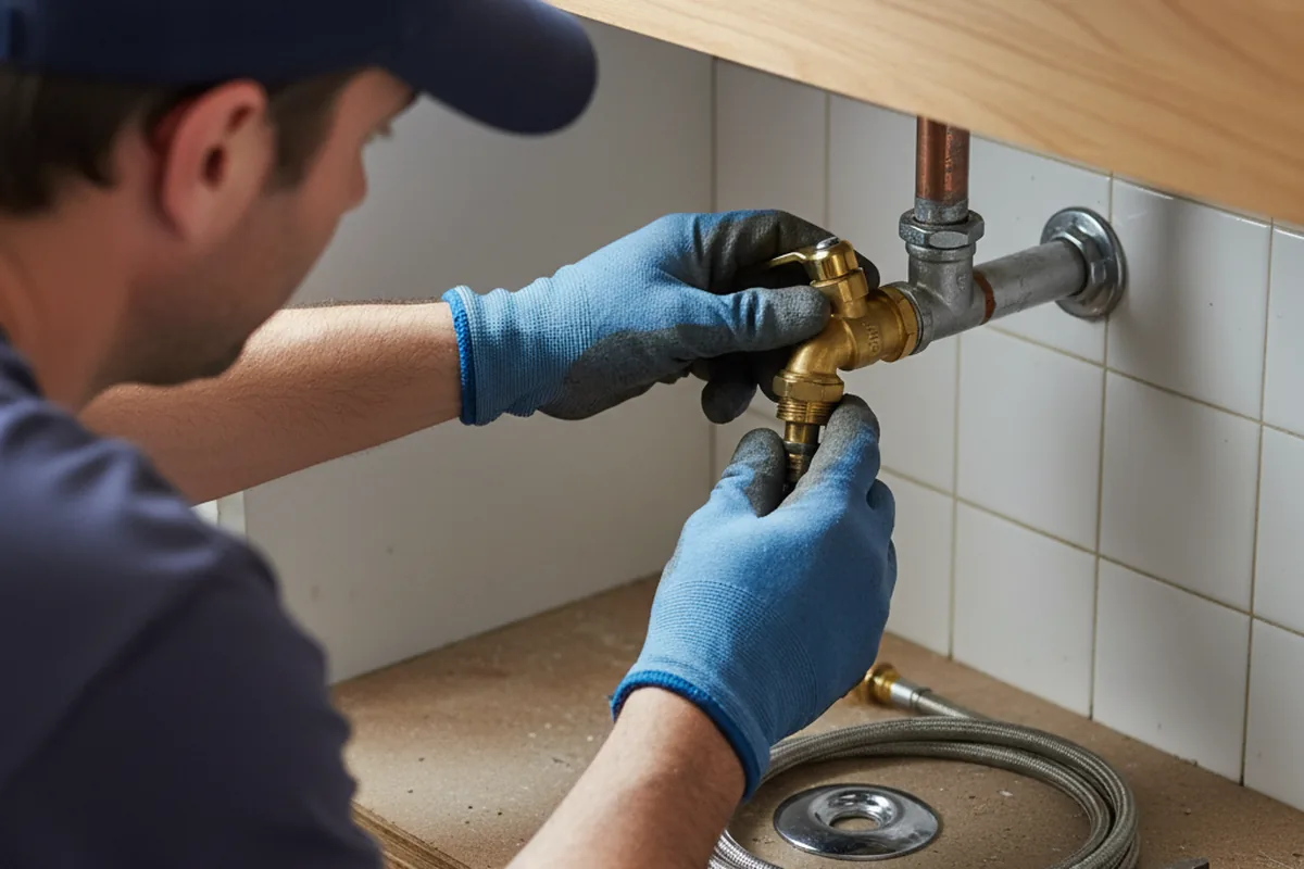 Shutoff valve and fitting work during Burst Pipe Repair in Valencia